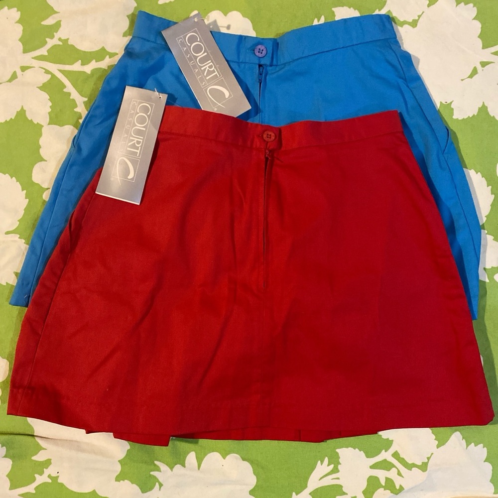 Blue and Red Girls Tennis Skirt Set